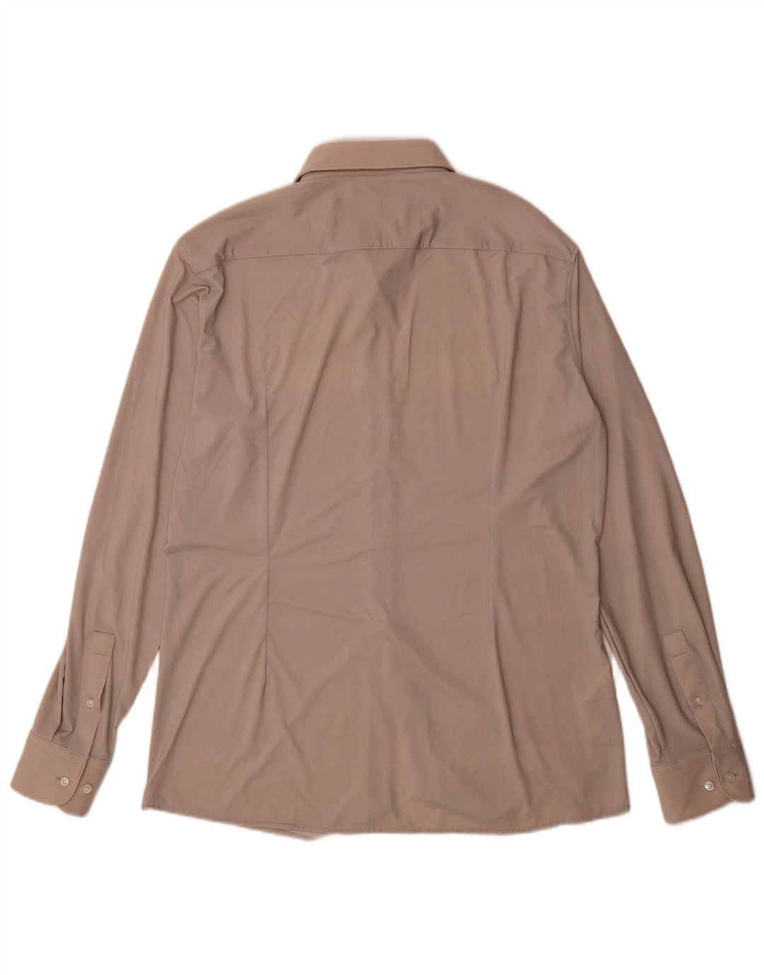 Hugo Boss Herre Slim Fit Skjorte Størrelse 42 16 1/2 Stor Beige Polyamid