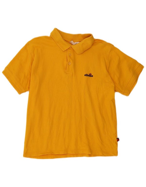 Ellesse Mens Polo Shirt Medium Yellow Cotton