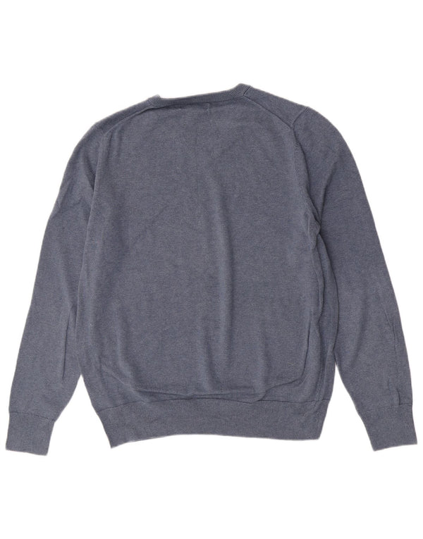 Marks & Spencer Herre V-hals sweater Stor blå bomuld