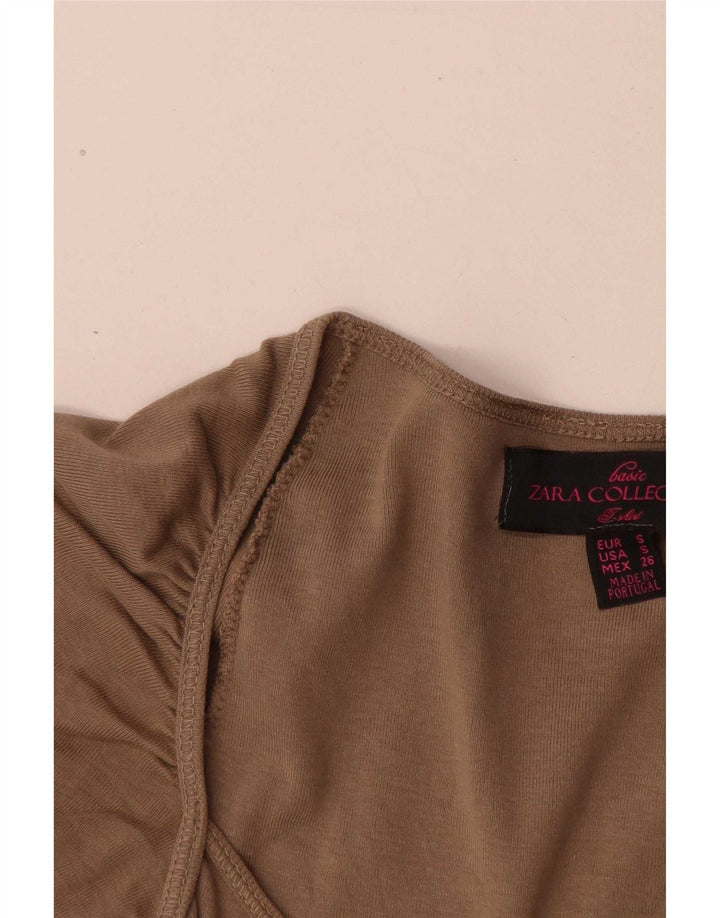 Zara Dame Bluse Top UK 8 Small Grå