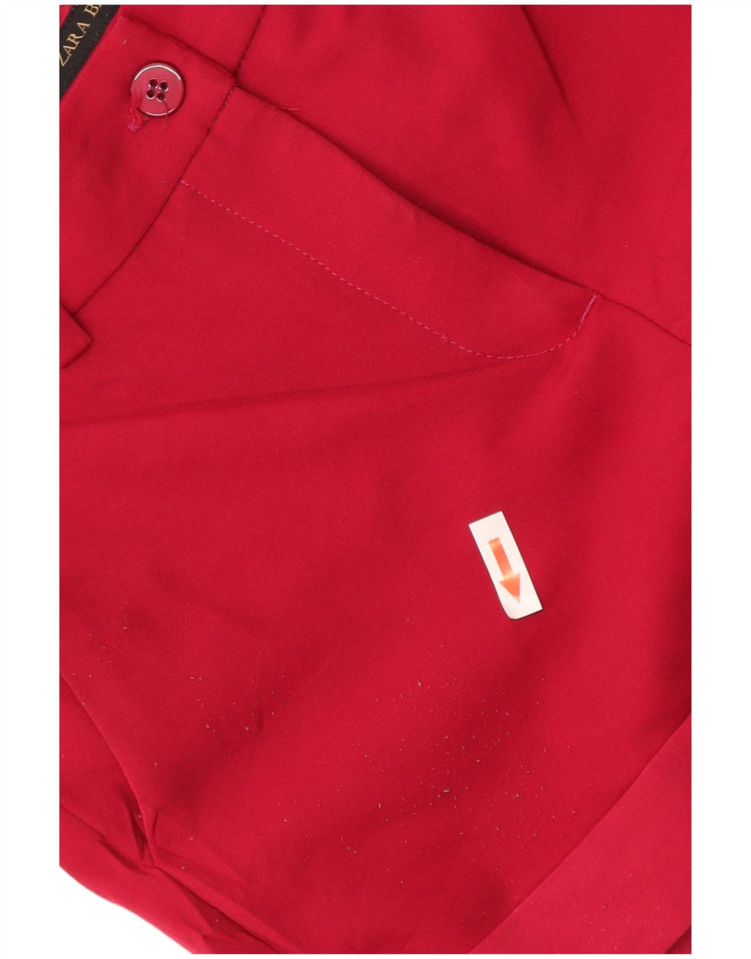 Zara Chino Shorts Små W26 Rød Polyester til kvinder