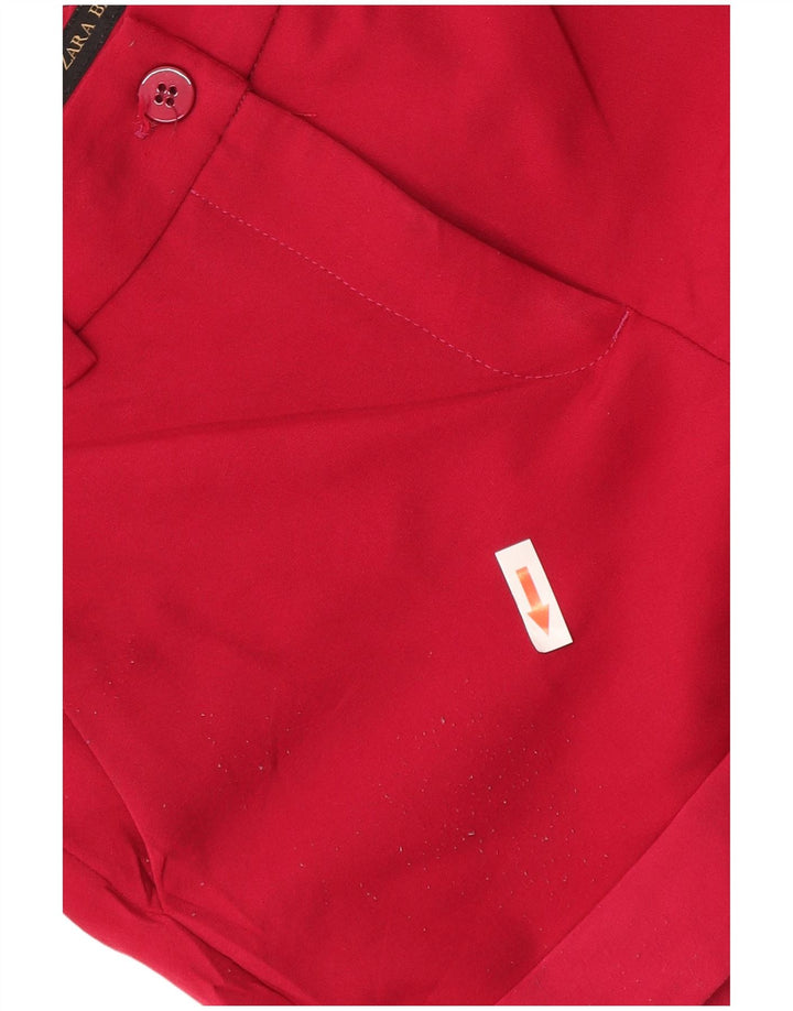 Zara Chino Shorts Små W26 Rød Polyester til kvinder