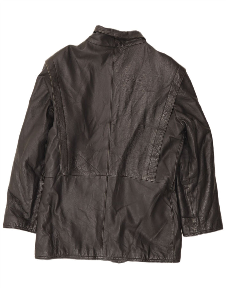 Vintage Herre Læderjakke UK 38 Medium Sort Læder