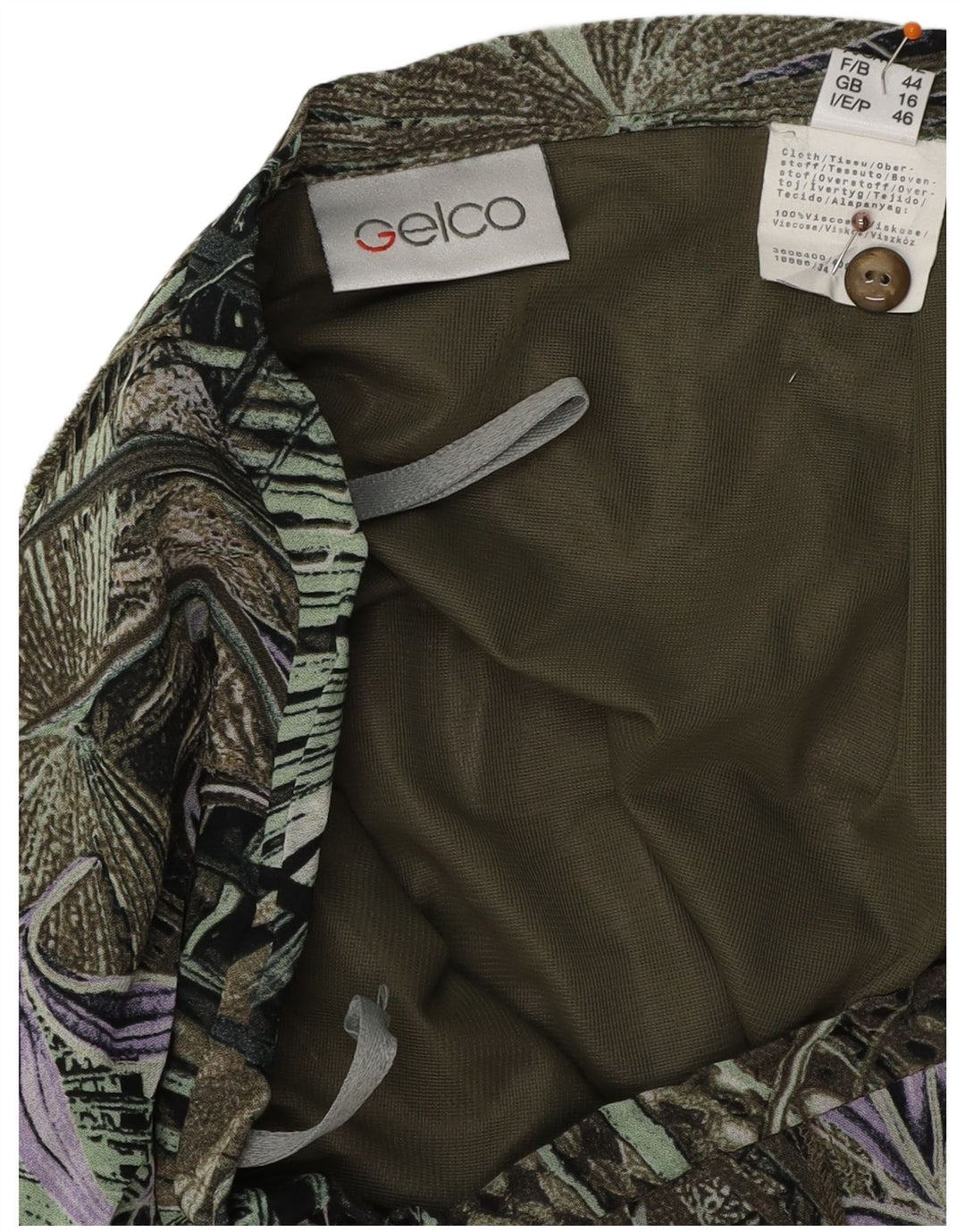 GELCO Womens højtaljet trompetnederdel UK 16 Large W32 Green Floral