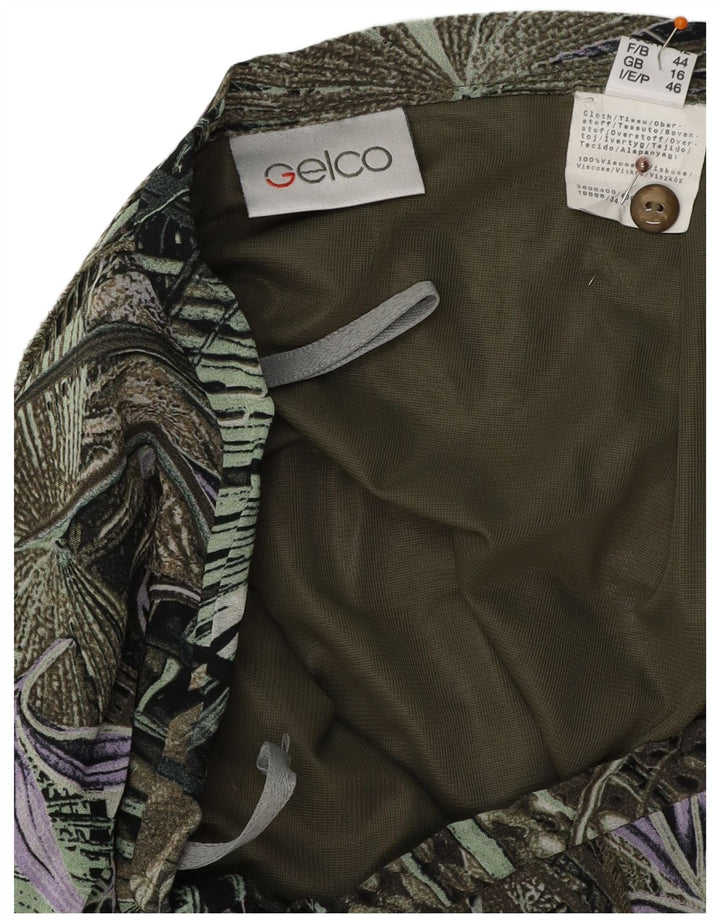 GELCO Womens højtaljet trompetnederdel UK 16 Large W32 Green Floral