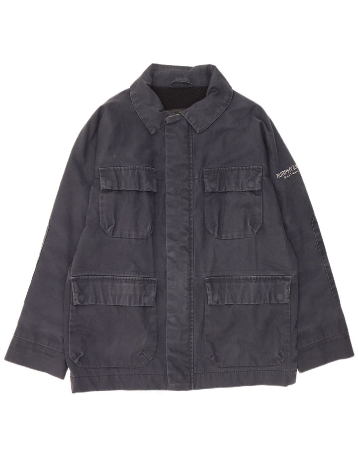 Murphy & Nye Herre Utility Jacket UK 38 Medium Navy Blue Cotton