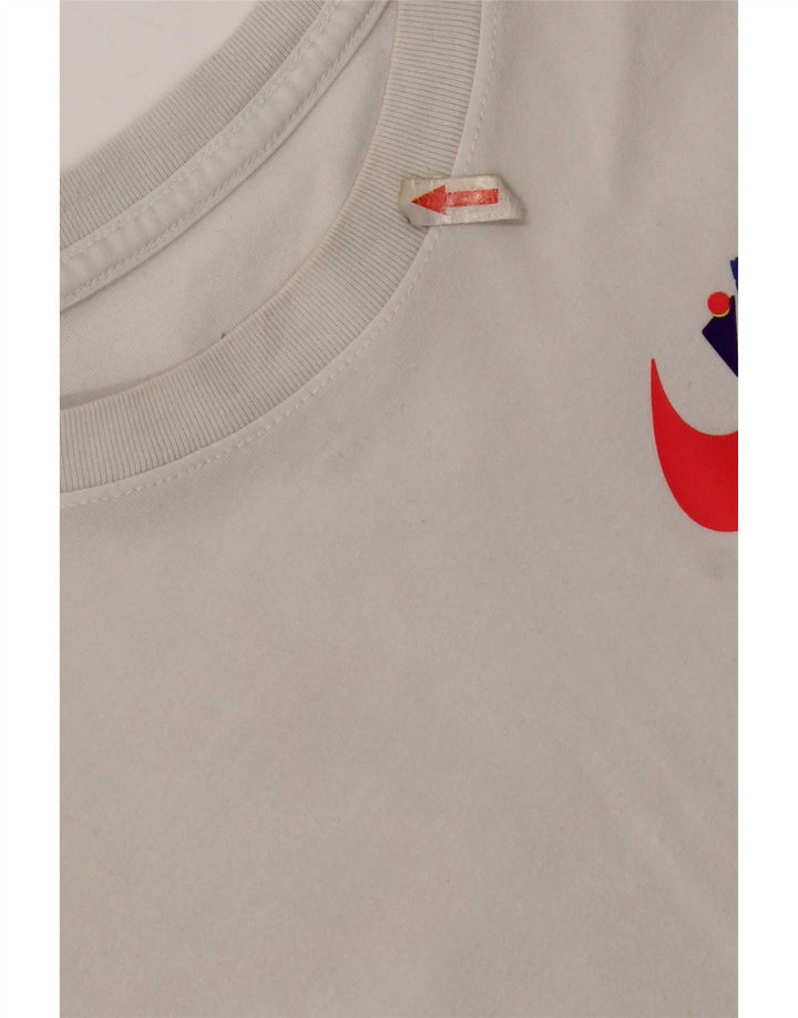 Nike Herre Dri Fit grafisk T-shirt Top Medium Hvid Bomuld