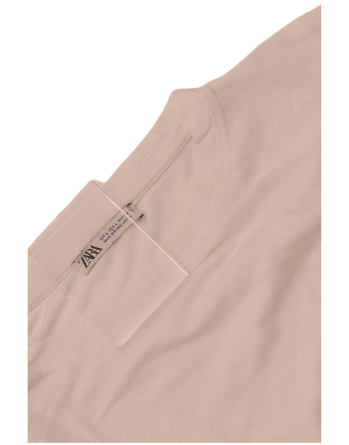 Zara Womens Crop Bluse Top UK 16 Large White