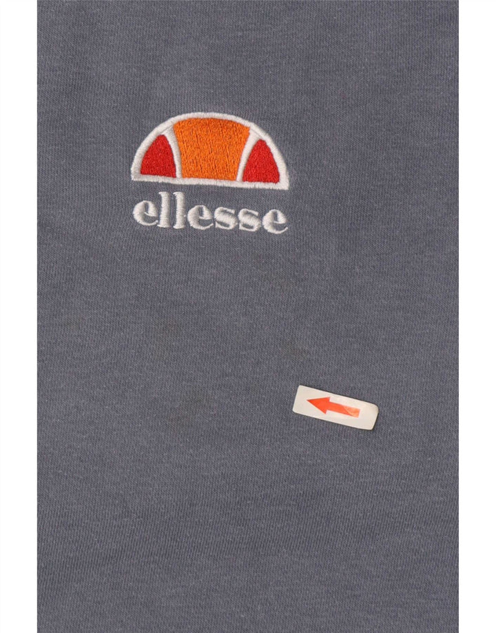 Ellesse Dame Grafisk Sweatshirt Jumper UK 14 Stor Blå Bomuld