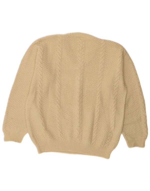 Vintage Herre V-hals sweater Stor Beige