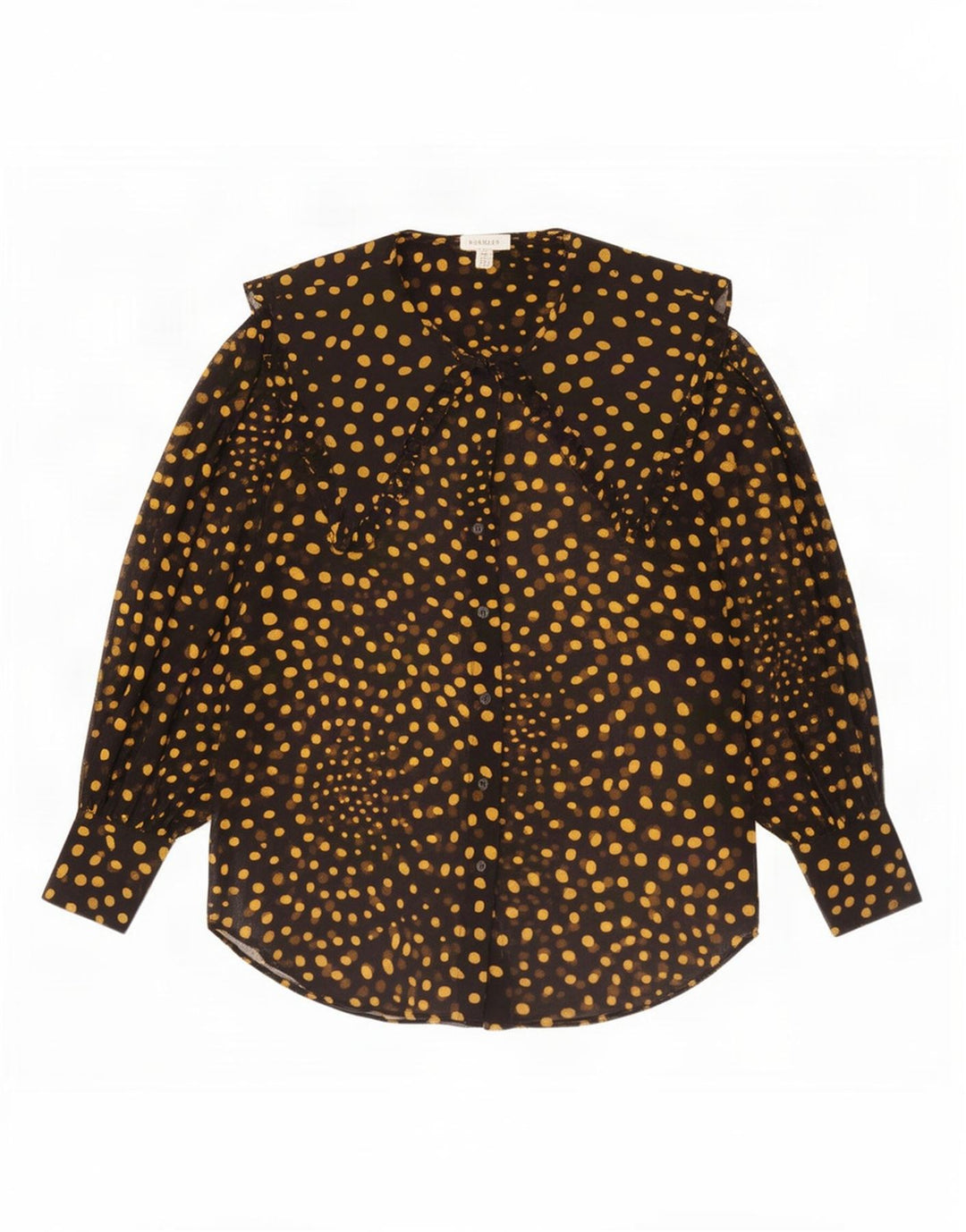 Topshop Dame Oversized skjortebluse UK 10 Lille sort plettet polyester