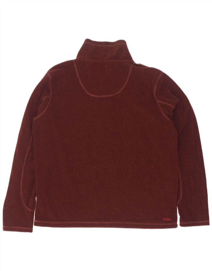 Fedt ansigt herre lynlås hals fleece jumper stor rødbrun polyester