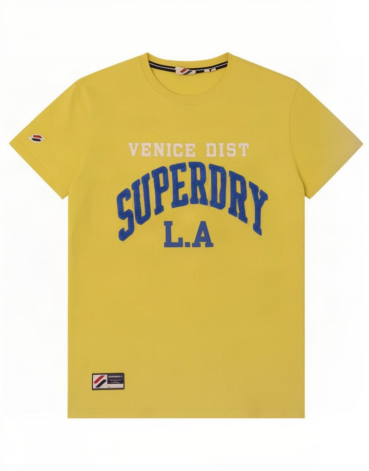 Superdry Grafisk T-shirt til mænd, medium gul bomuld