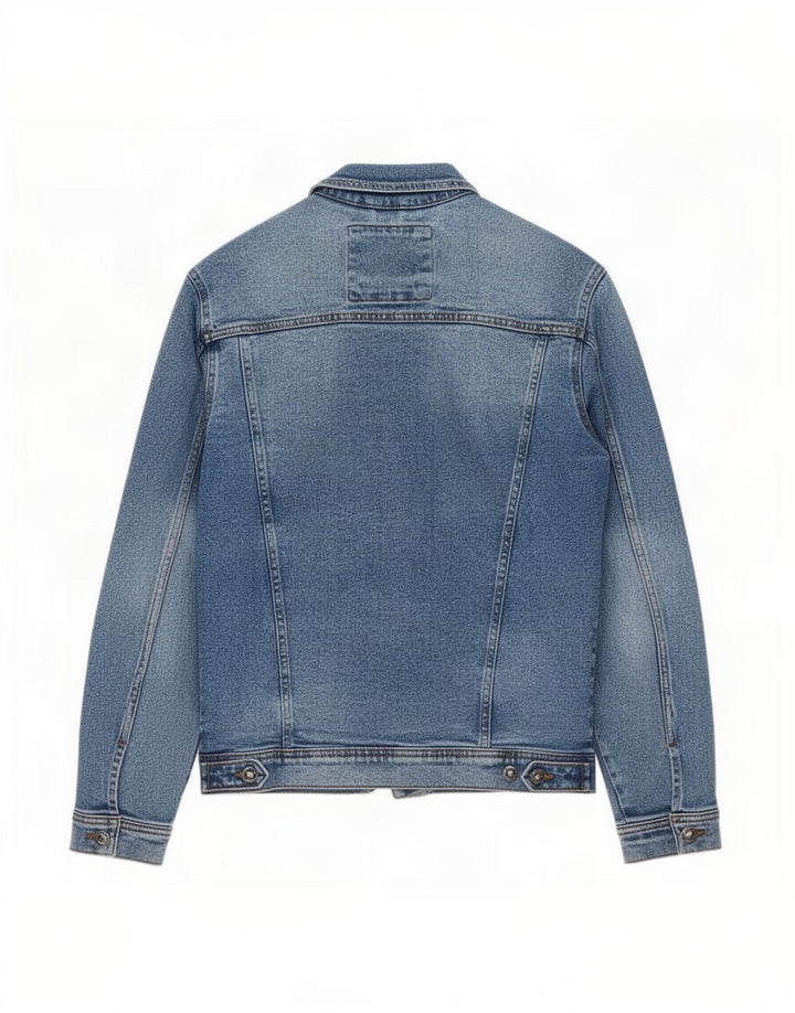 Zara Herre denimjakke UK 38 Medium Blue Cotton
