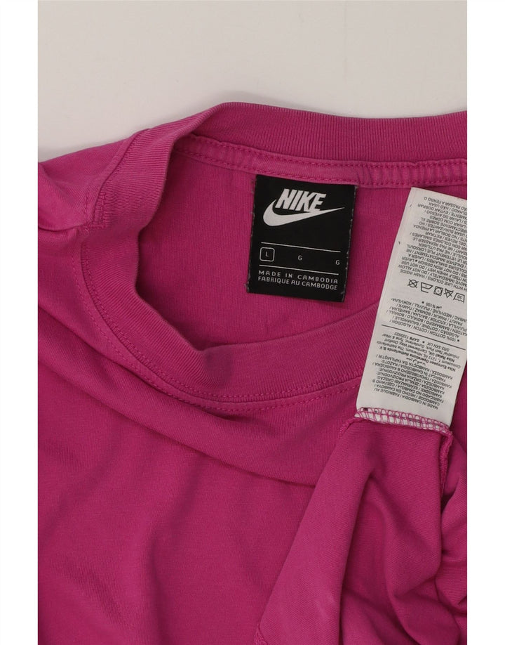 NIKE Herre T-shirt Top Stor Pink Bomuld