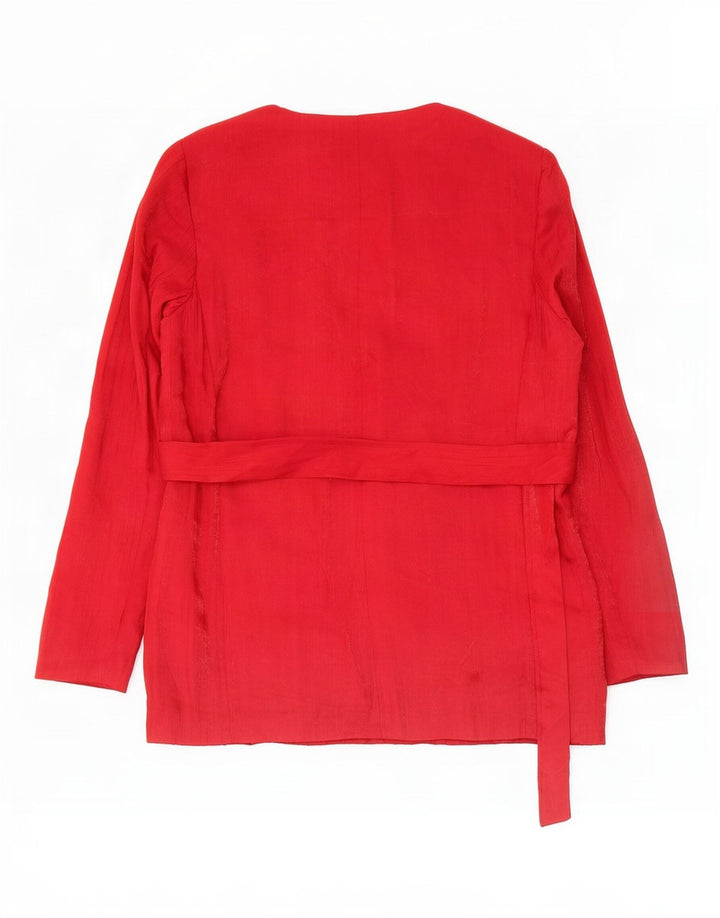 Zara Dame Dobbeltradet Blazer Jacket UK 14 Large Pink Viscose