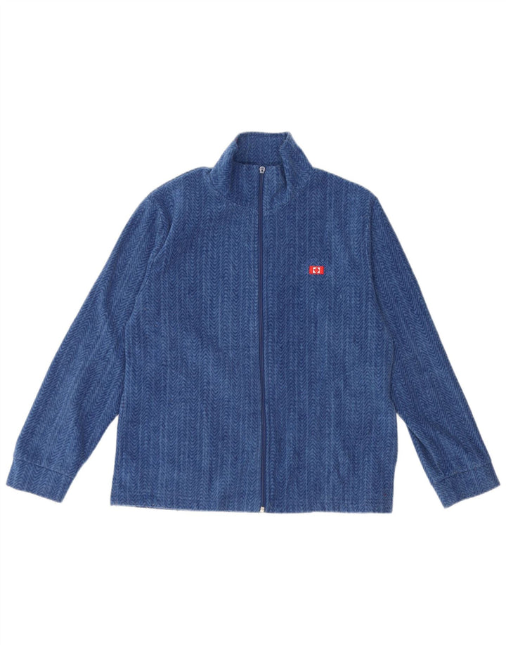 CANADA LOGAN Fleecejakke til kvinder UK 16 Stor blå sildebenspolyester