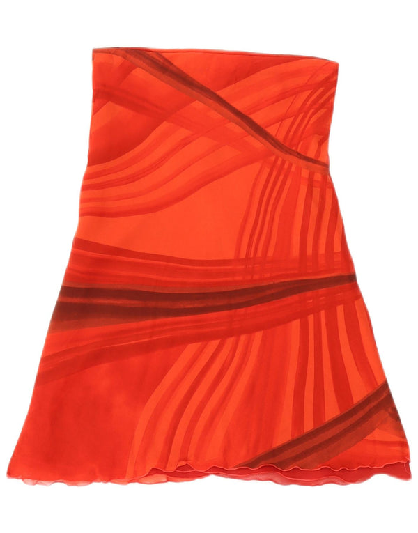 Dream Womens A-line nederdel UK 8 Small W27 rødstribet viskose