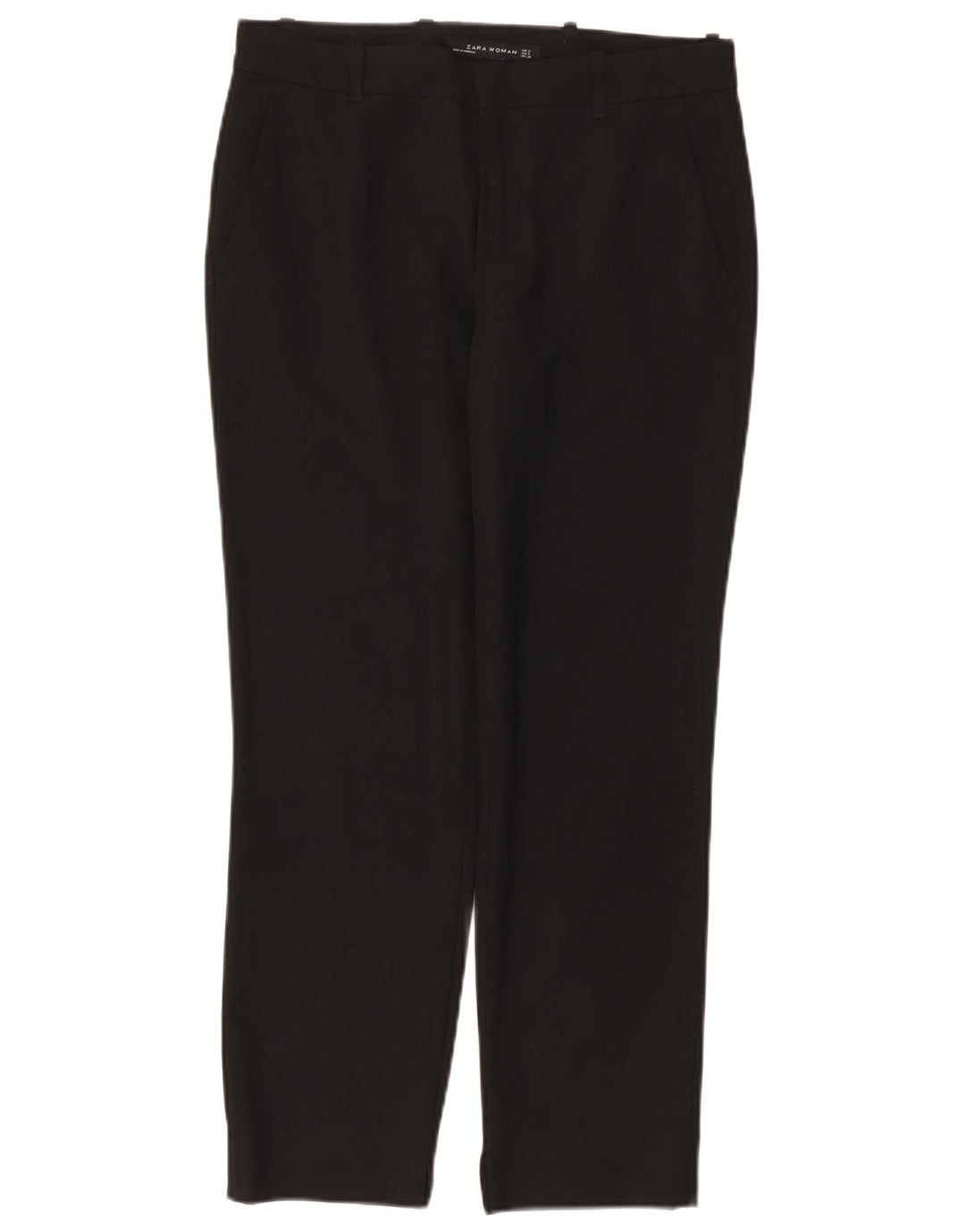 ZARA lige chinosbukser til kvinder Small W26 L26 sort polyester