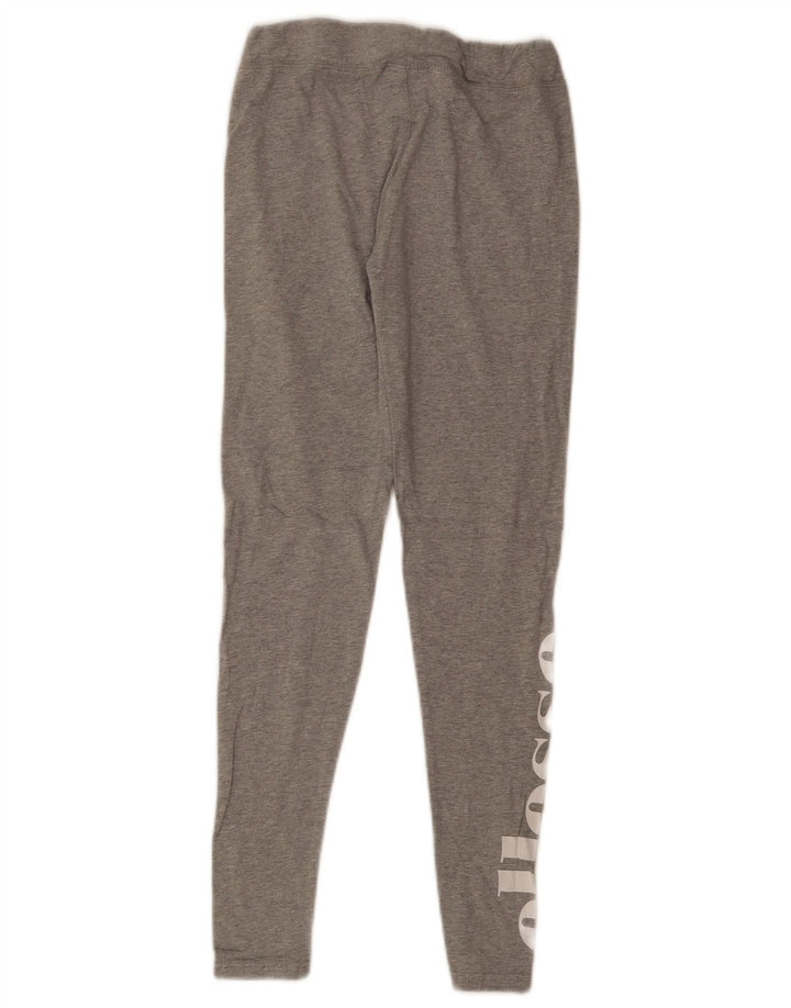 Ellesse Kvinders Grafiske Leggings UK 10 Små Grå Bomuld