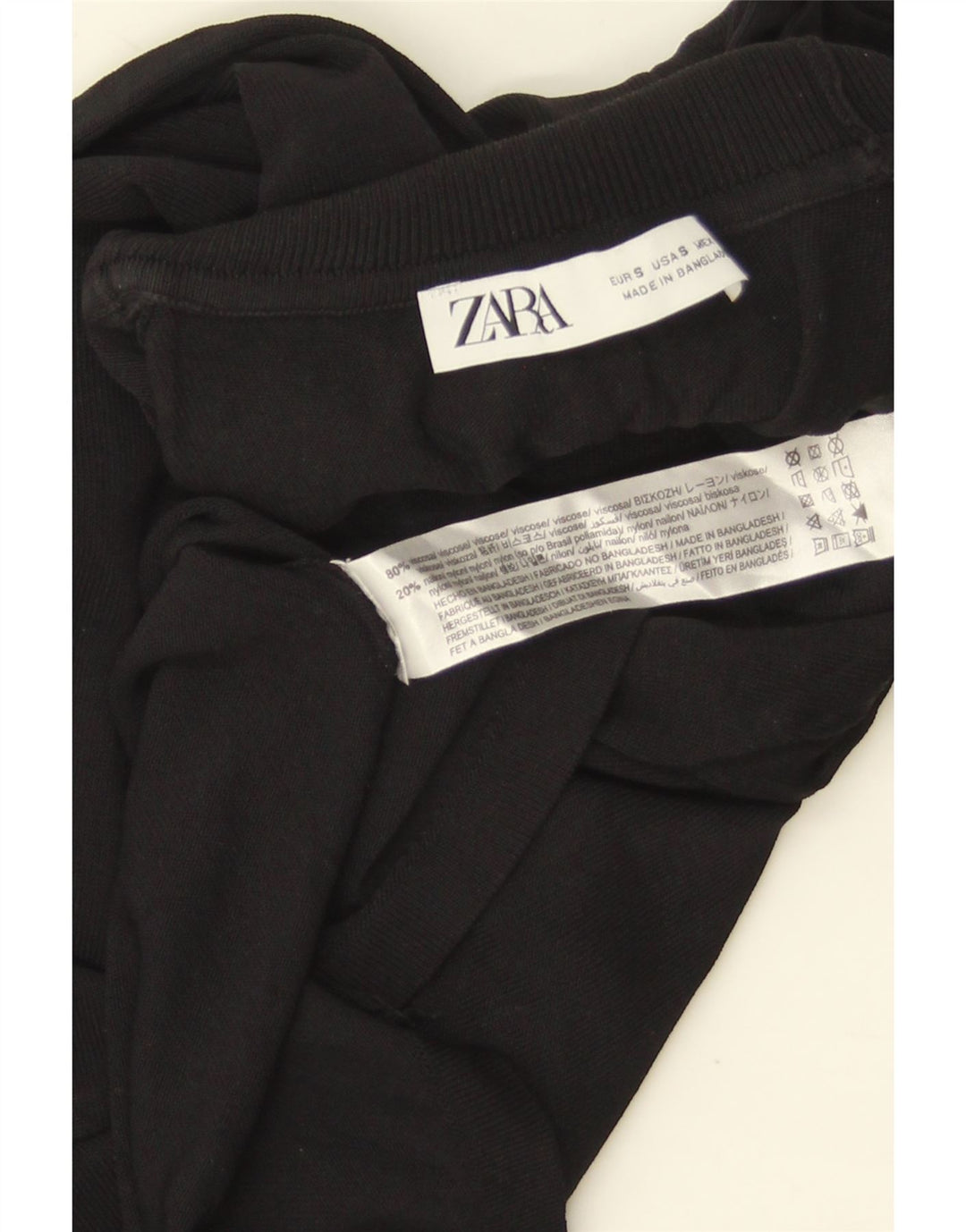 Zara Dame Roll Neck Jumper Sweater UK 10 Small Black Viscose