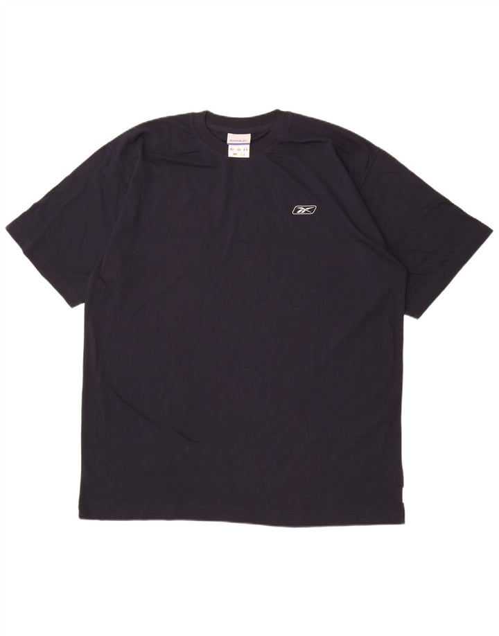 Reebok herre T-shirt top XL marineblå bomuld