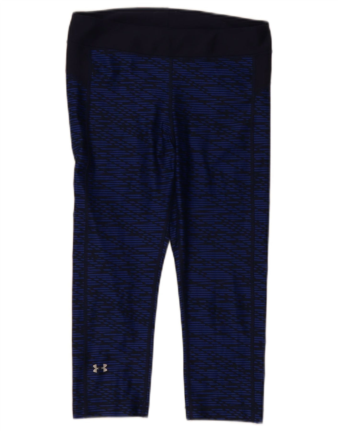 UNDER ARMOUR Dame Capri Leggings UK 14 Medium Navy Blue Geometric