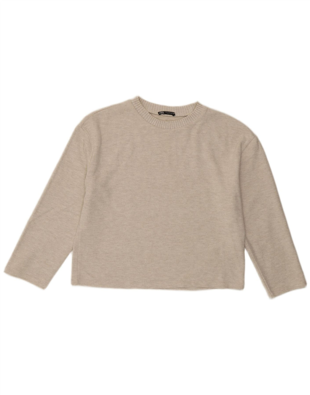 Zara Damebluse Top UK 14 Medium Beige Polyester