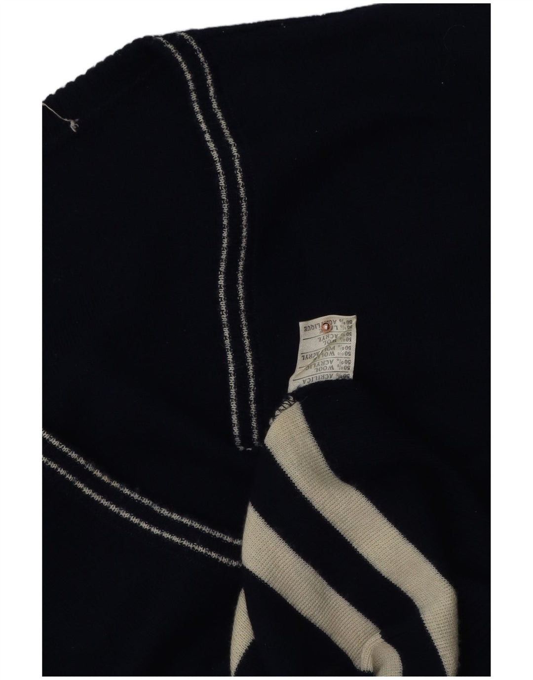 Vintage herrevest tanktop mellem marineblå stribet uld
