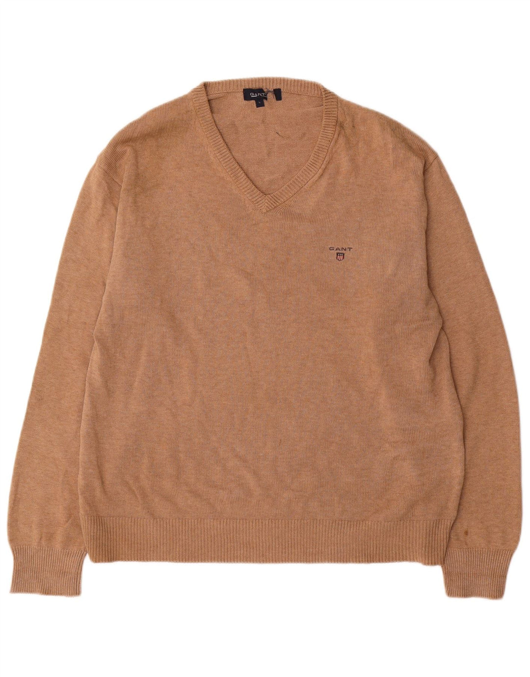 Gant Herre V-hals sweater Stor brun bomuld
