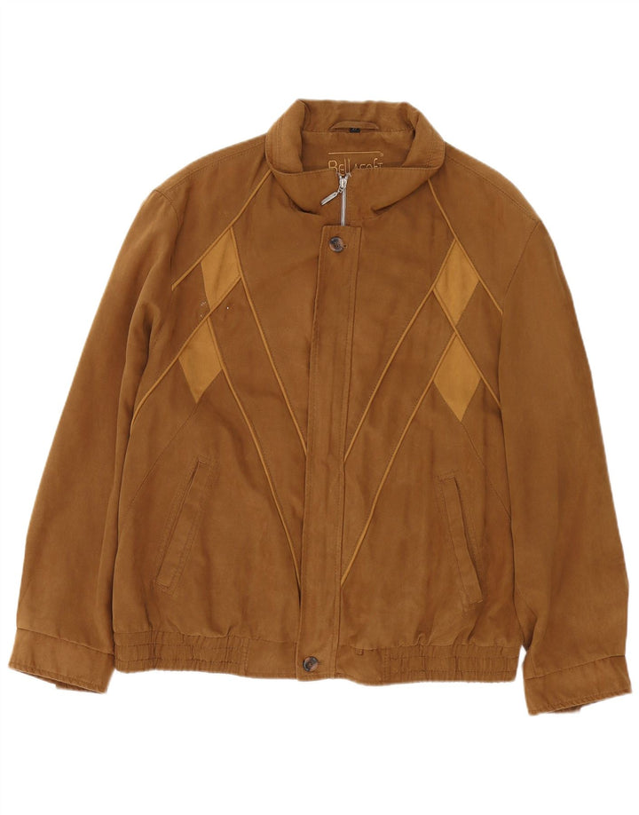 Vintage Bomber Jacket UK 42 XL Brun Argyle/Diamond Polyester