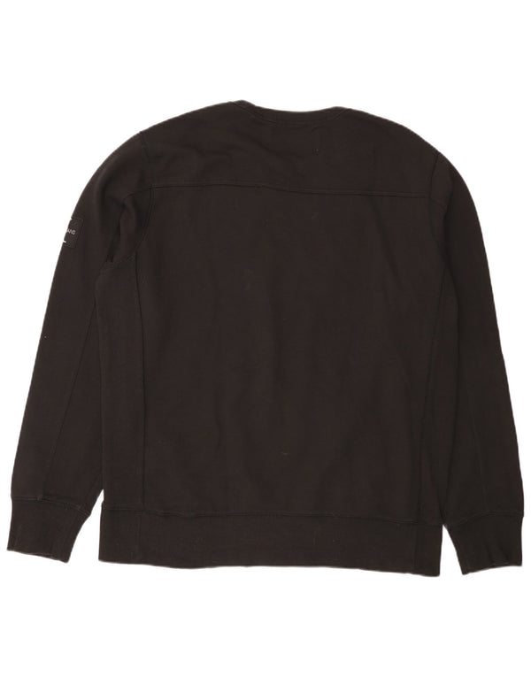 Calvin Klein Jeans Mens Sweatshirt Jumper 2XL Black Cotton