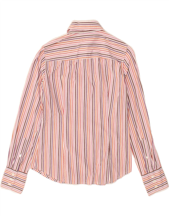 J. CREW Womens Stretch Oversized Shirt US 4 Small Pink Striped Cotton Vintage J. Crew and Second-Hand J. Crew from Messina Hembry 