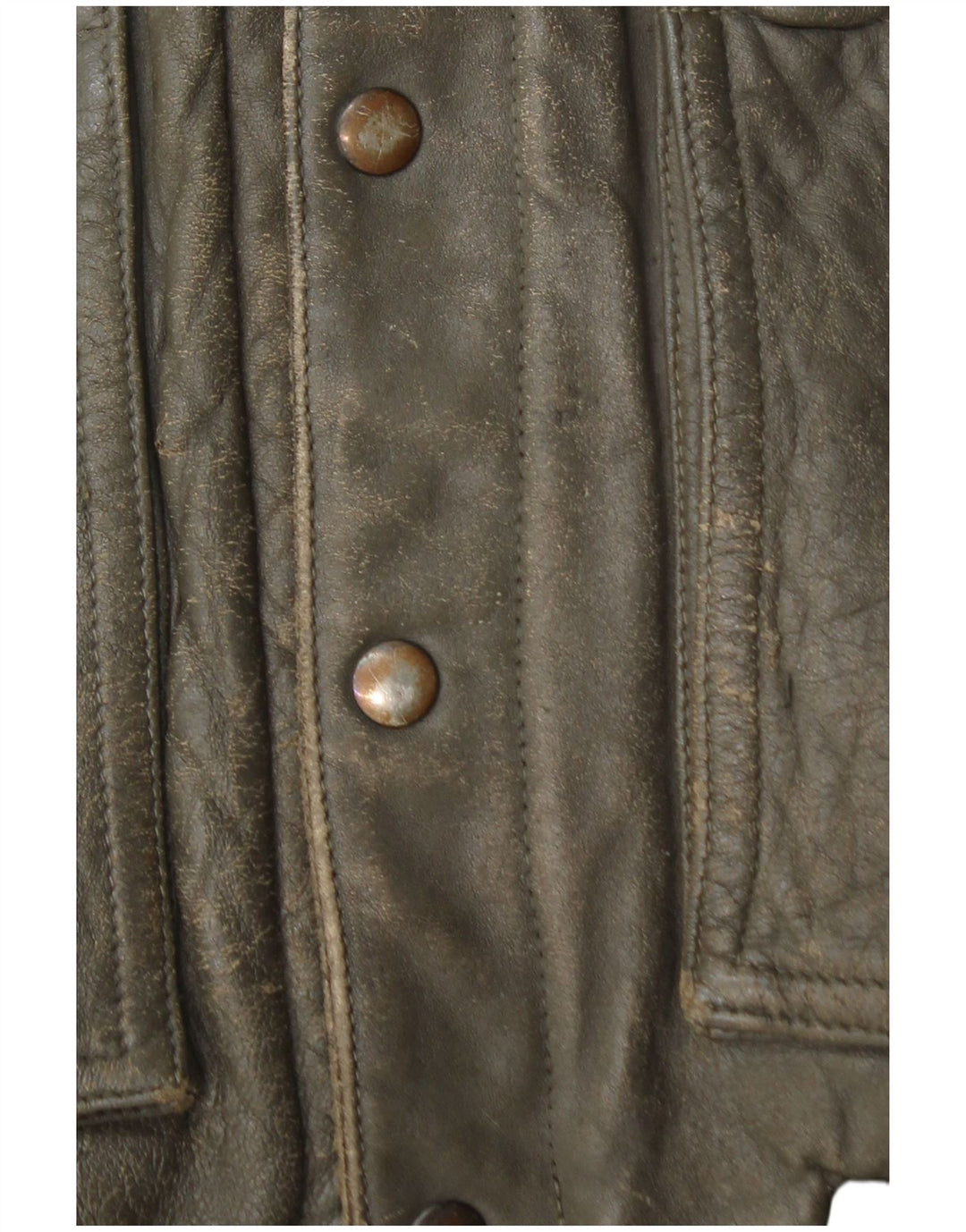 Belfe & Belfe Herre Bomber Læderjakke UK 38 Medium Khaki Colourblock