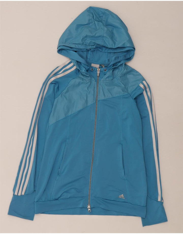 Adidas Dame Hættetrøje Sweater UK 10 Small Blue Polyester