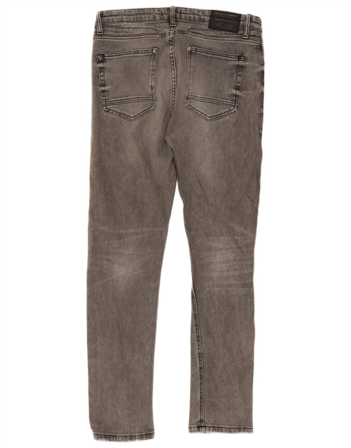 Zara Herre Distressed Slim Jeans EU 42 Large W32 L31 Grå