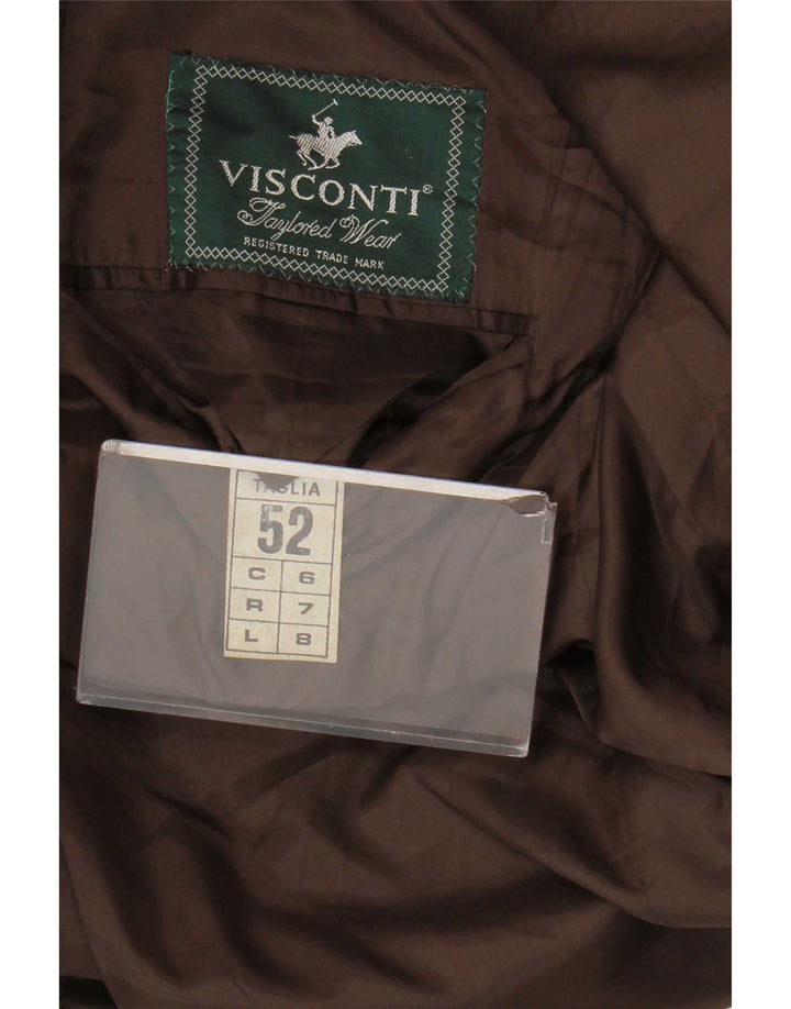 Visconti Herre 3-knaps blazerjakke IT 52 XL Brun Houndstooth lammeuld