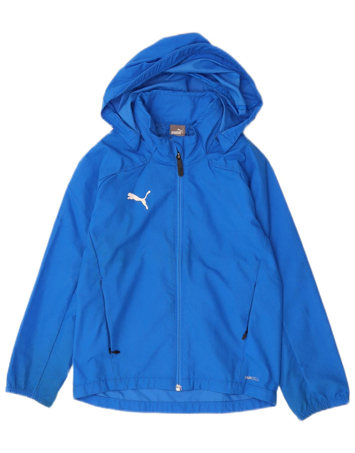 Puma Regnjakke med hætte til drenge 7-8 år blå polyester