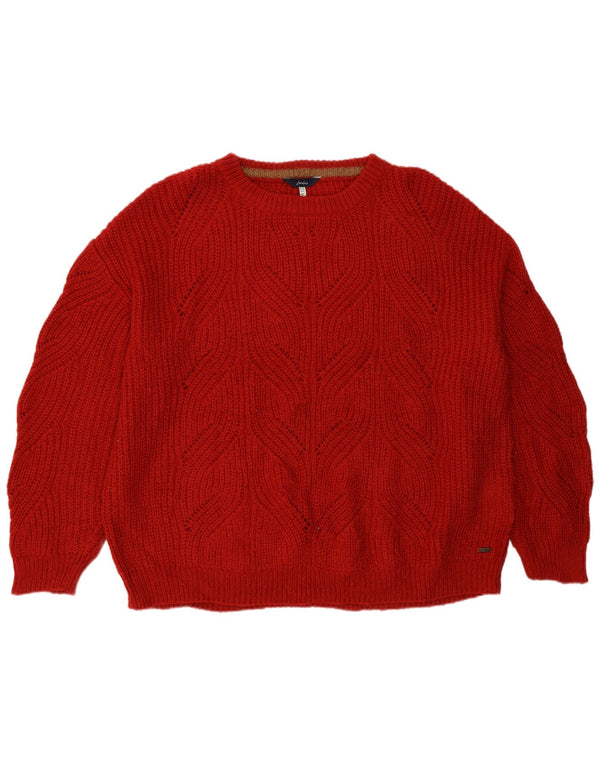Joules Dame Relaxed Fit Crew Neck Jumper Sweater UK 16 Large Red