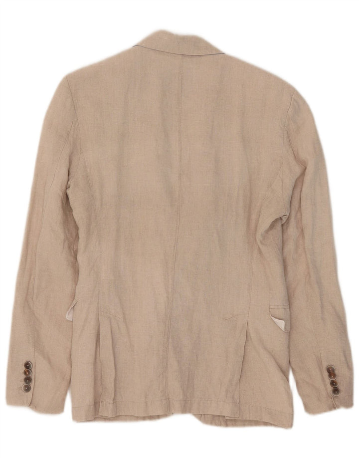 Zara Herre 2-knaps blazerjakke EU 46 Lille beige hør