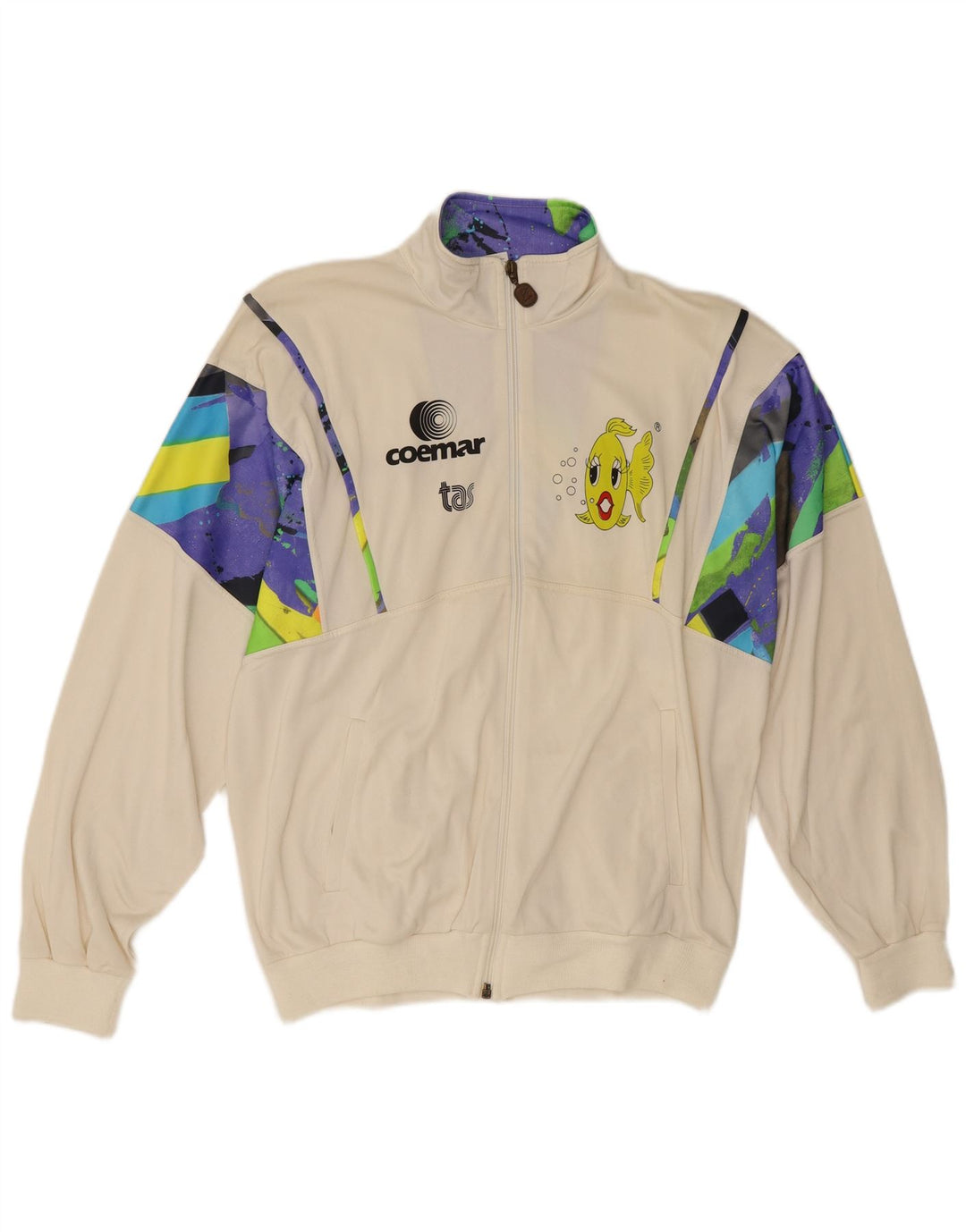 Gazelle Herre grafisk træningsdragt Topjakke Medium Off White Colourblock