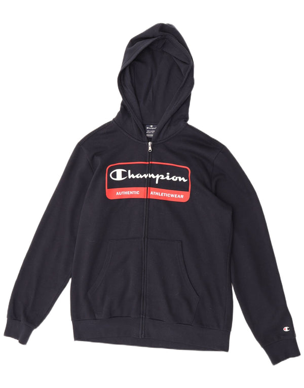 Champion drenge grafisk hættetrøje med lynlås 15-16 år 2XL marineblå