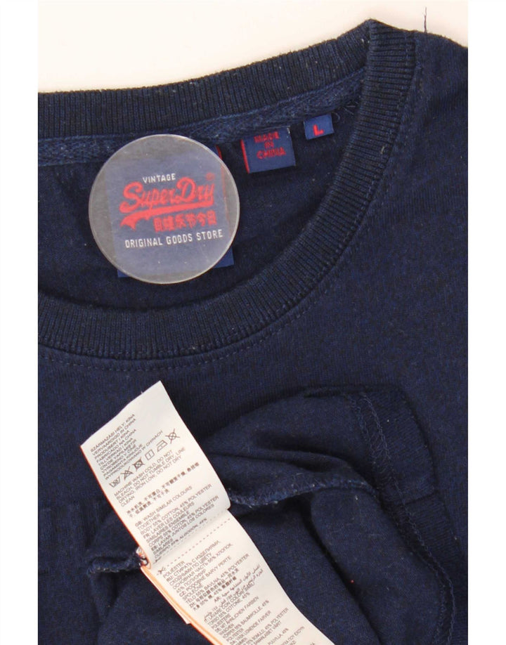 Superdry Grafisk T-shirt top til mænd Stor marineblå bomuld