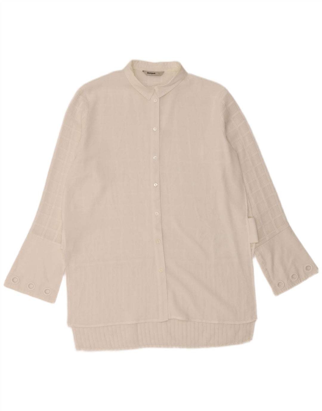 DESIGUAL Dame Longline skjortebluse UK 16 Large White