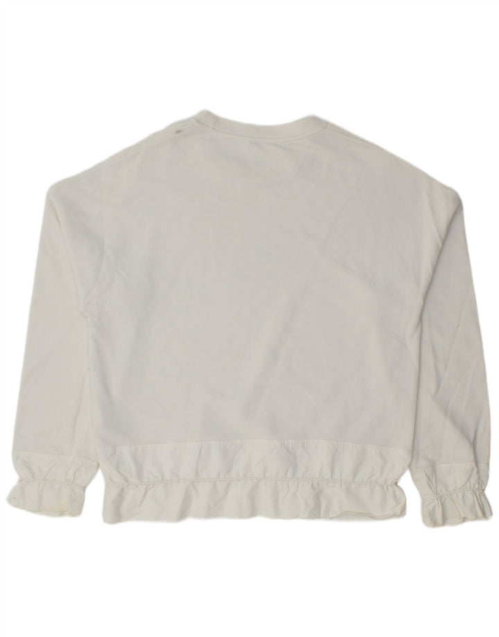 Cos Dame Oversized Sweatshirt Jumper UK 10 Small White Bomuld