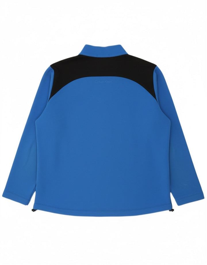 CALVIN KLEIN Mens Golf Graphic Sweatshirt Jumper XL Blue Colourblock
