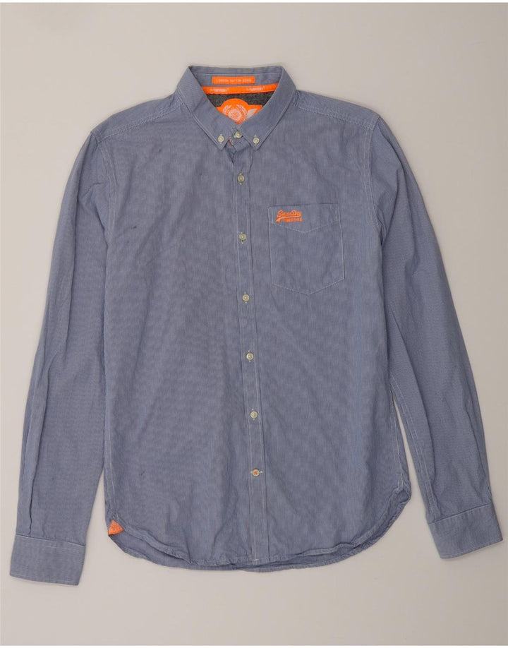 SUPERDRY Herreskjorte Medium Blue Pinstripe Bomuld