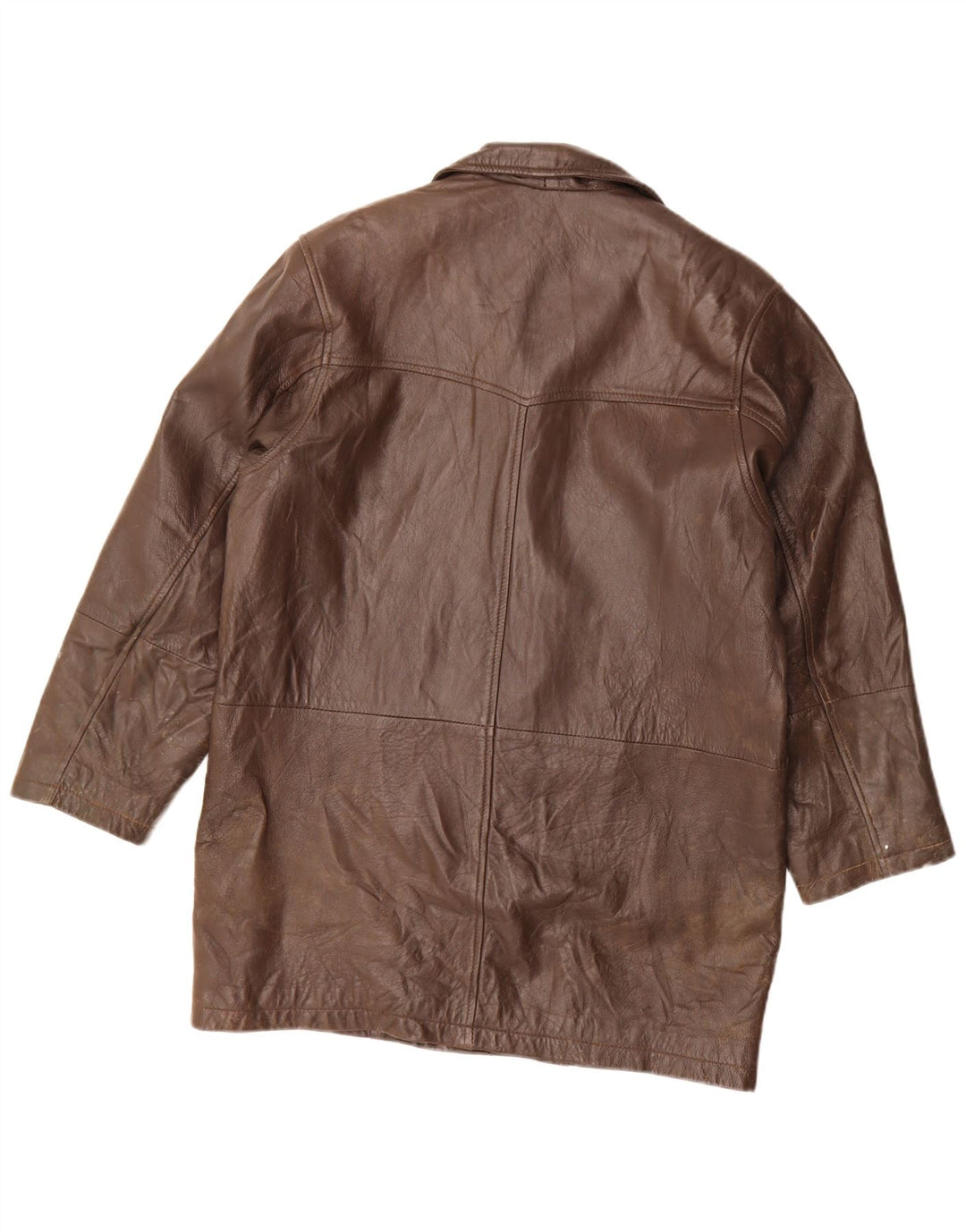 Ombraluce Dame Oversized Læderfrakke IT 44 Medium Brun
