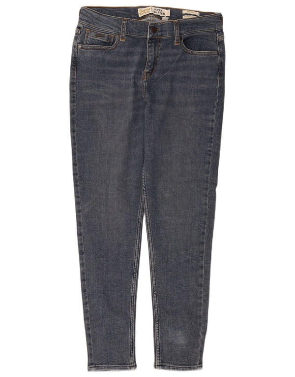 SUPERDRY Dame Mid Rise Super Skinny Jeans W31 L30 Marineblå Bomuld