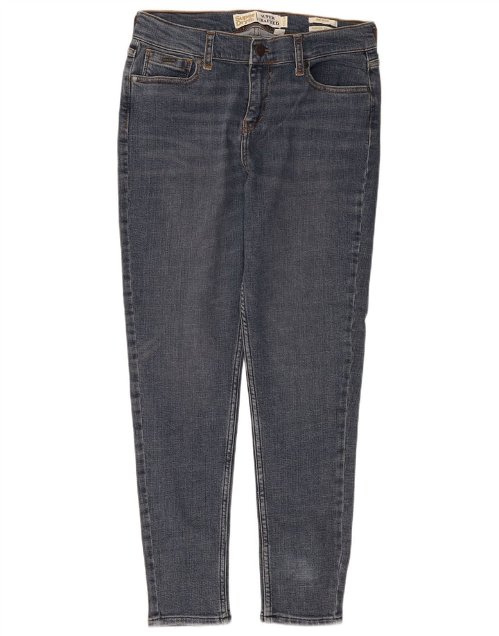 SUPERDRY Dame Mid Rise Super Skinny Jeans W31 L30 Marineblå Bomuld